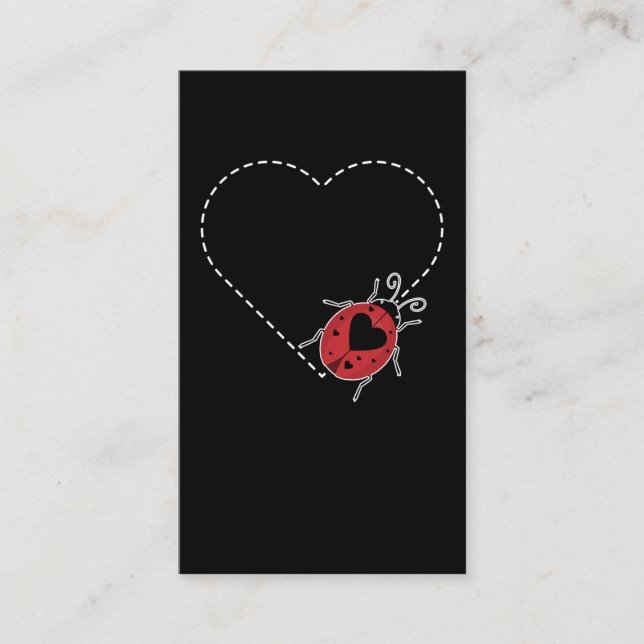 Cartão De Visita Damybug Heart Beetle Insetos Entomologista (Frente)