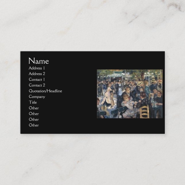 Cartão De Visita Dança de Moulin de la Galette por Renoir (Frente)