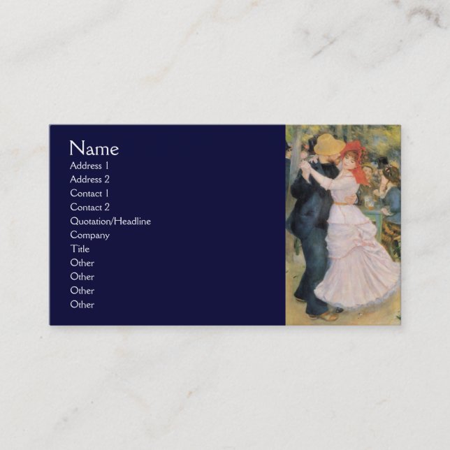 Cartão De Visita Dança em Bougal por Renoir (Frente)