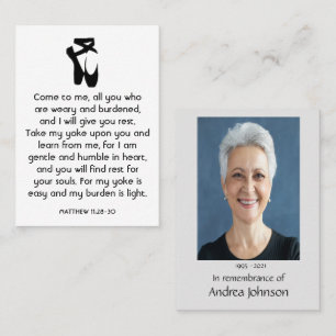 Cartão De Visita Dançador de Balés de Oração Fotográfica Memorial