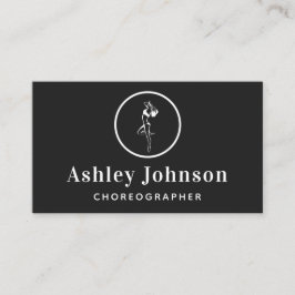 Cartão De Visita Dançarina feminina Silhouette Elegante Choreógrafa