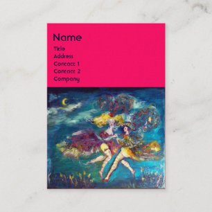 Cartão De Visita DANÇAS E MÚSICA NO MONOGRAMA NOTURNO, azul