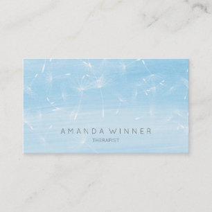 Cartão De Visita Dandelion Confetti Blue Watercolor Therapist