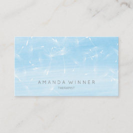 Cartão De Visita Dandelion Confetti Blue Watercolor Therapist