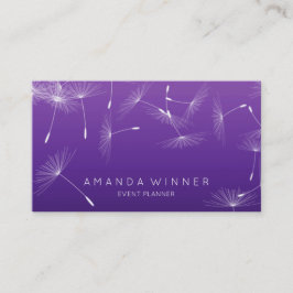 Cartão De Visita Dandelion Confetti Roxo Lavanda Glam Evento