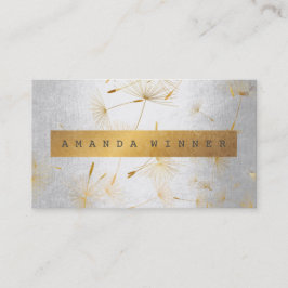 Cartão De Visita Dandelion Confetti Silver, Dourado e granulalista