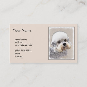 Cartão De Visita Dandie Dinmont Terrier pintando arte canina origin