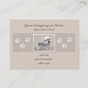 Cartão De Visita Dandie Dinmont Terrier pintando pintura original d