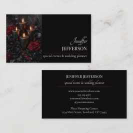 Cartão De Visita Dark Floral event wedding planner