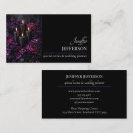 Cartão De Visita Dark Floral event wedding planner