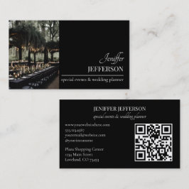 Cartão De Visita Dark Floral event wedding planner