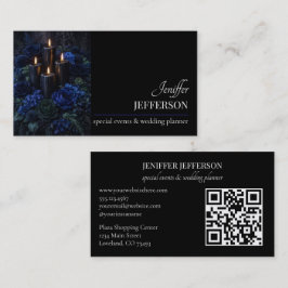 Cartão De Visita Dark Floral event wedding planner