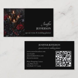Cartão De Visita Dark Floral event wedding planner