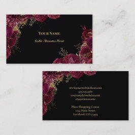 Cartão De Visita Dark Floral Gothic Alternative Florist
