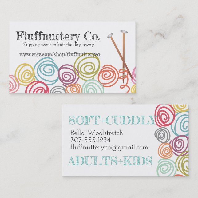 Cartão de visita das agulhas de confecção de (Frente/Verso)