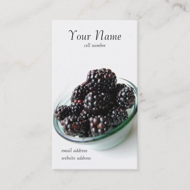 Cartão de visita das amoras-pretas (Frente)