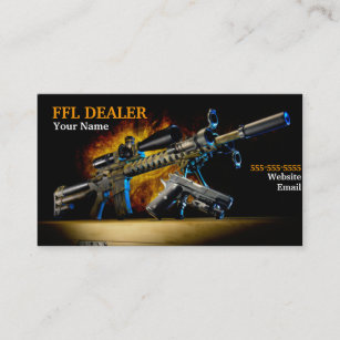 Cartão de visita das armas de fogo do fogo