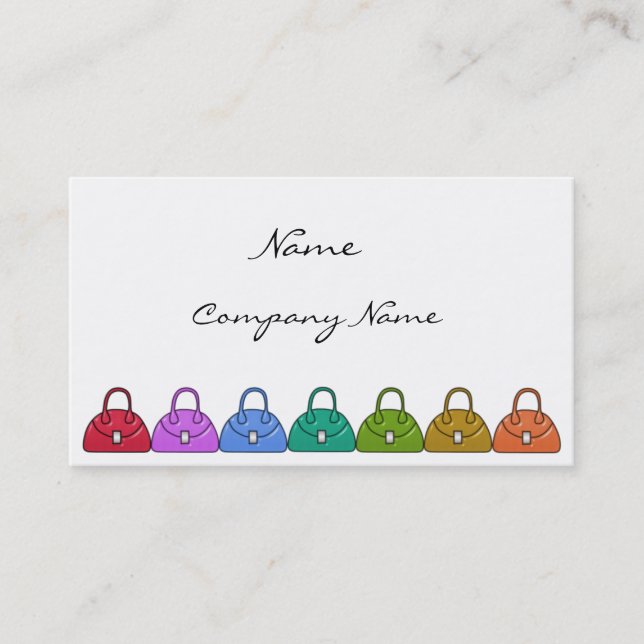 Cartão de visita das bolsas (Frente)