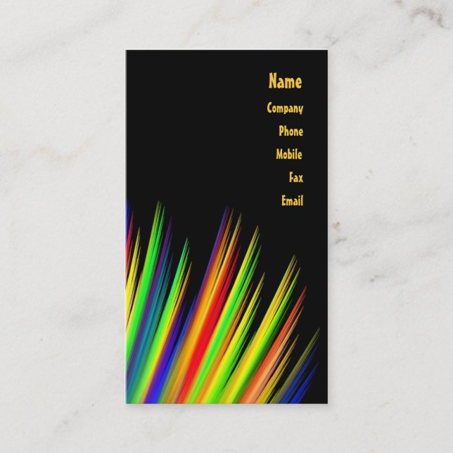 Cartão de visita das cores preliminares (Frente)