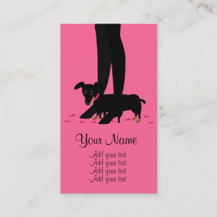 Cartão De Visita Das meninas da noite Dachshund para fora -
