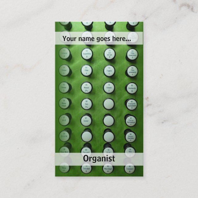 cartão de visita das paradas de órgão (Frente)