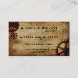 Cartão de visita das rodas denteadas de Steampunk