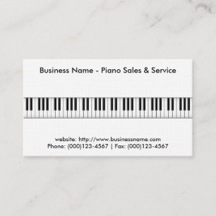 Cartão de visita das vendas do piano: Modelo do