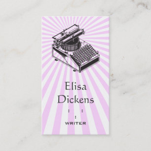 Cartão De Visita Datilografe a explosão da máquina da escrita