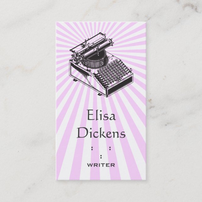 Cartão De Visita Datilografe a explosão da máquina da escrita (Frente)