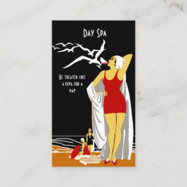 Cartão de Visita Day Spa Salão de Beleza Diva retr