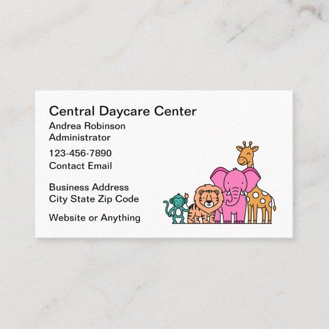 Cartão De Visita Daycare Family Childcare Center Business Cards (Frente)