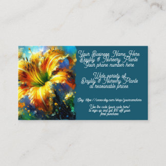 Cartão De Visita Daylily & Nursery Plant Compram Sales Etsy