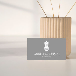 Cartão de visita de abacaxi branco