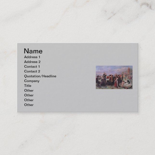 Cartão de visita de Ação de Graças (Frente)