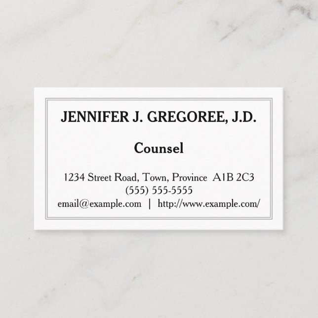 Cartão de visita de aconselhamento tradicional e d (Frente)