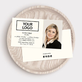 Cartão de visita de adição de fotos em branco de m