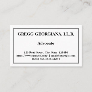 Cartão de visita de Advocate profissional e básico