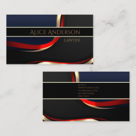 Cartão de visita de advogado elegante de ouro negr