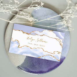 cartão de visita de agata azul pastel