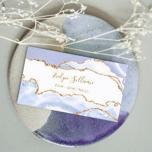 cartão de visita de agata azul pastel