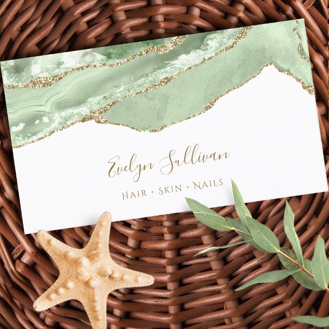 cartão de visita de agate verde jade (Criador carregado)