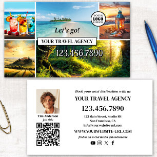 Cartão de Visita de Agência de Viagens Fotográfica