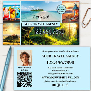 Cartão de Visita de Agência de Viagens Fotográfica