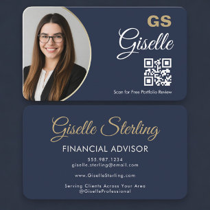 Cartão de Visita de Agente Financeiro Código QR Az
