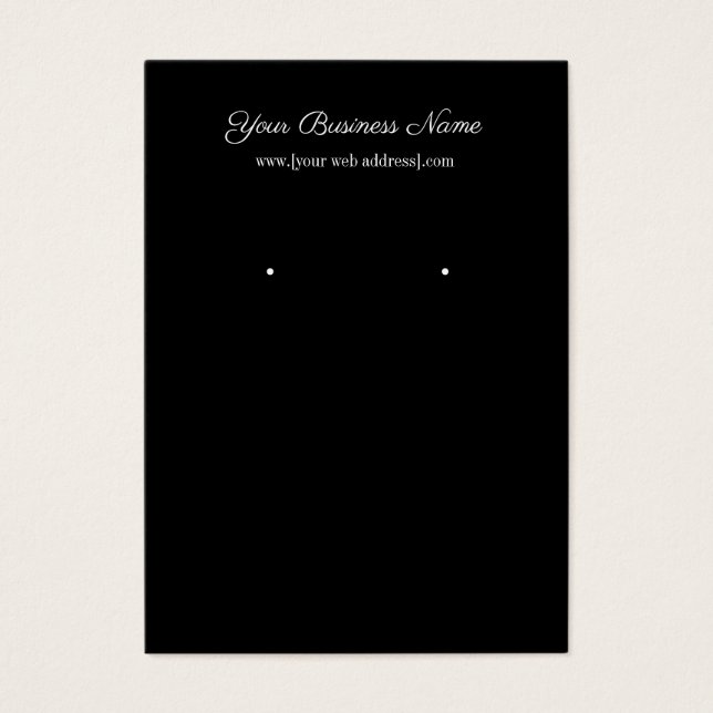 Cartão de visita de Altura Personalizada em Preto  (Frente)