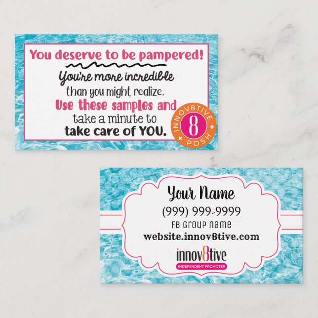 Cartão de visita De Amostras De Água Límpida De Po (Frente/Verso)