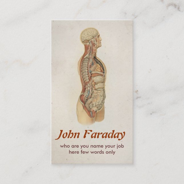 cartão de visita de anatomia humana médica (Frente)