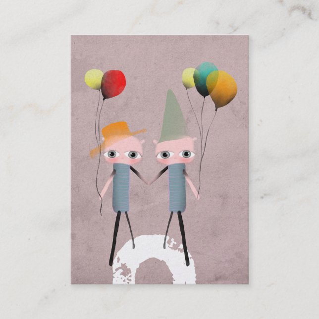 cartão de visita de aniversário branco (Frente)