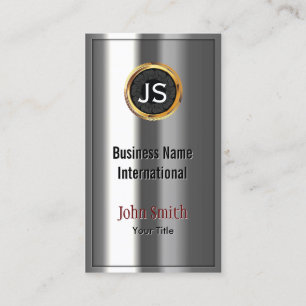Cartão de visita de aparência de metal com etiquet