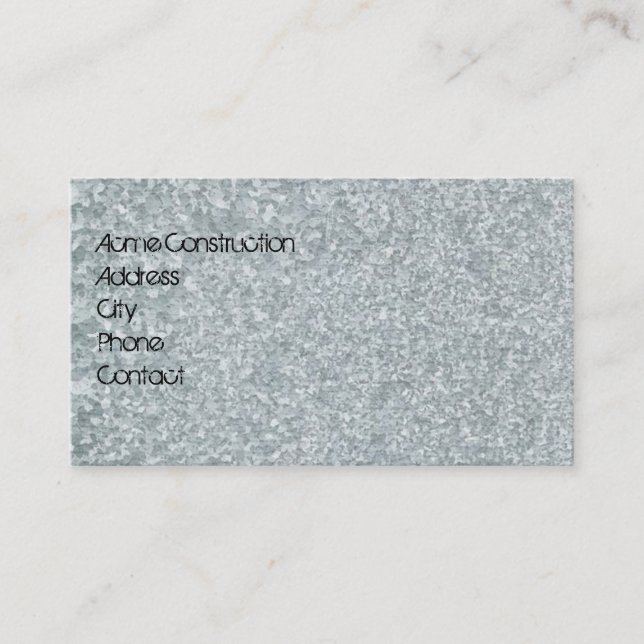 Cartão de visita de aparência de metal galvanizado (Frente)